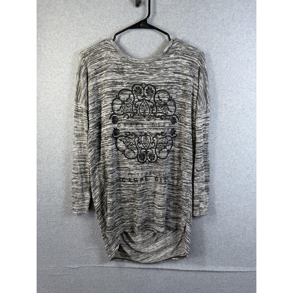 River Island Tunic Top Womens Small/6 (UK 10) Carpe Diem Backless 3/4 Sleeve
